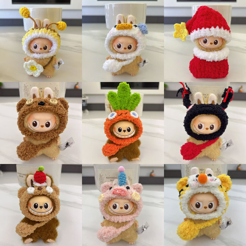 Labubu Fourth Generation Labubu Doll Clothes 4.0 Heart Code Hand-Knitted Headgear Doll Clothes