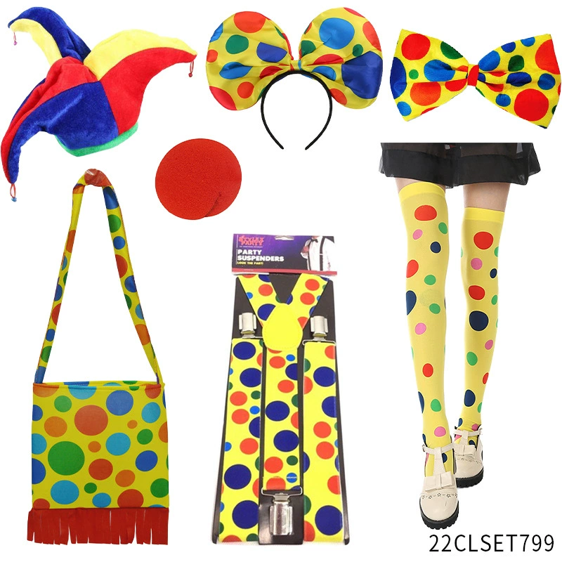 Set, rainbow suit, curly wig, dress up