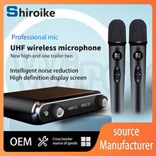 GAW-TM88无线话筒一拖二UHF调频混响音量家用k歌演出充电手持音箱