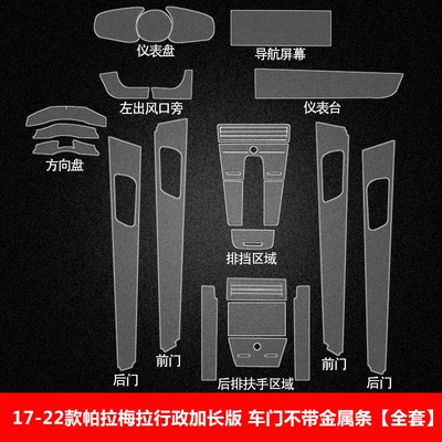 Car interior film | 718Tpu Central Control Protective - 17-25-panamera-executive-extended-version-door-without-metal-strip-full-interior-film