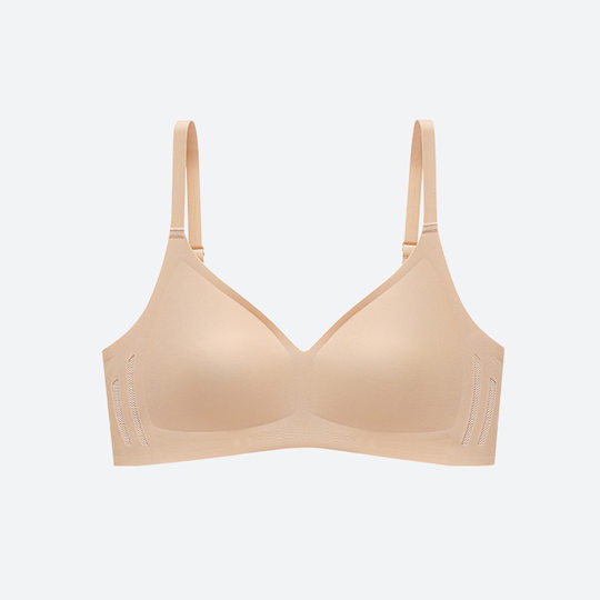 Underwear Women's Small Chest Push-up Non-rimless Thin Simple and Comfortable Adjustable Top-up Sports Fixed Cup Bra