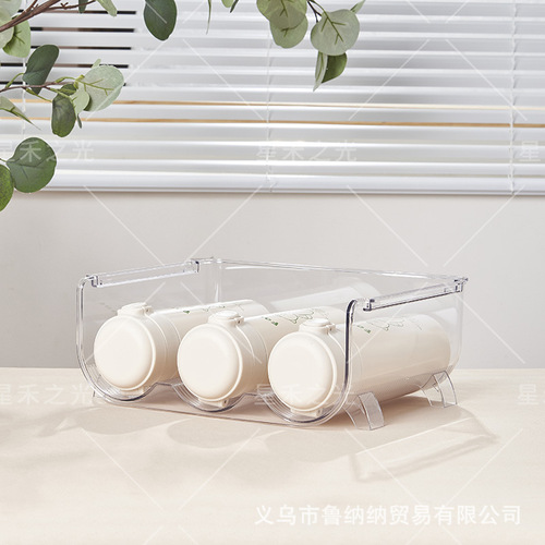 Factory Direct Sale PET High-Transparency Insulated Water Cup Storage Rack Red Wine Display Desktop Stand