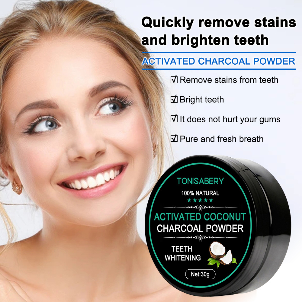 TONISABERY Amazon AliExpress for coconut shell activated carbon teeth whitening tooth powder 30g