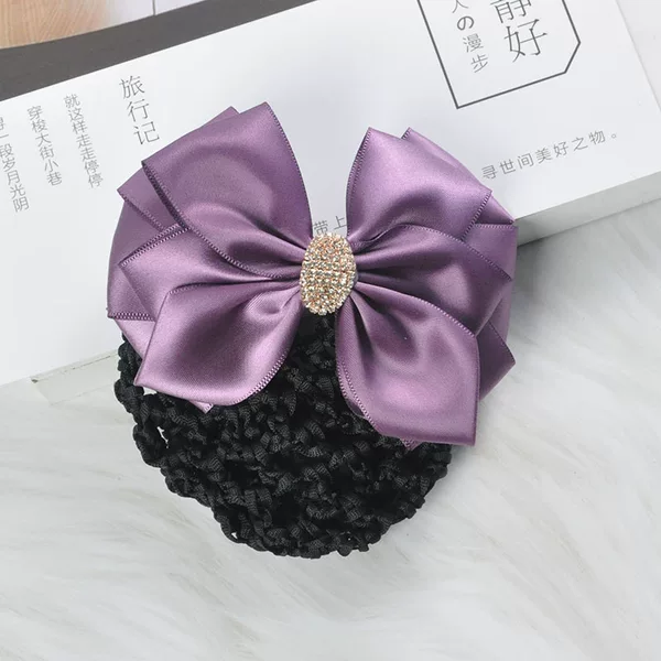 Nurse headdress flower flight attendant bank hotel professional hair net bow Chanel style Net pocket hairpin updo hair female