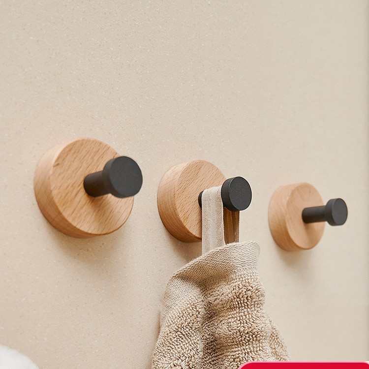 Baño de madera pared toalla gancho ponche-libre haya baño ropa pasta pasillo paraguas gancho de madera maciza