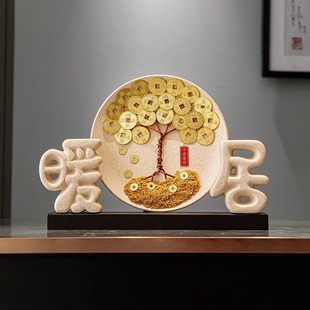 Fortune Tree Warm Home Decoration Home Entrance Wine Cabinet Decoration Living Room TV Cabinet Light Luxury High-end New Home Housewarming Gift