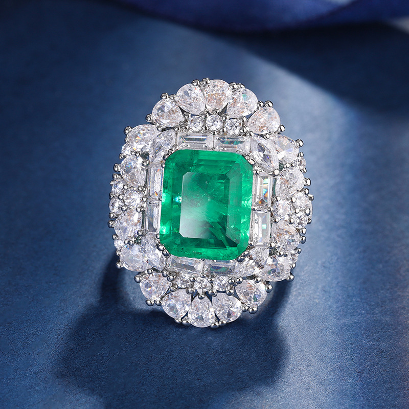 Zhuang Sheng joyas nuevo fondo de cobre chapado en oro de simulación de color tesoro estilo simple luz traje de lujo hembra piedra principal 12*10