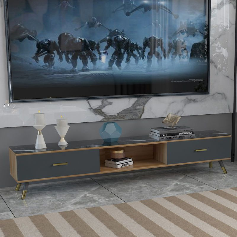 나무 TV 캐비닛: 200개의 밝은 검정색 대리석 패턴