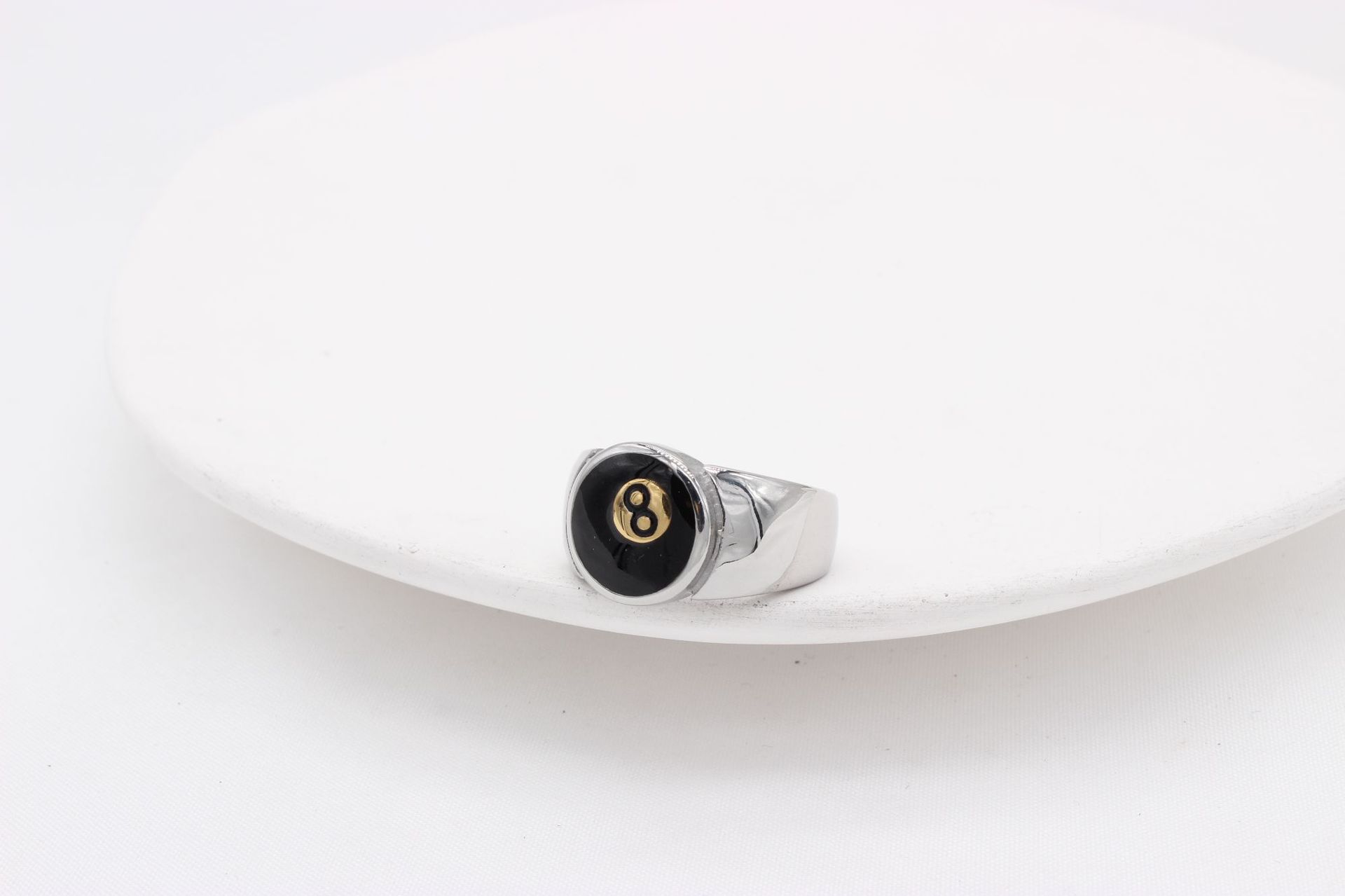 Number Pattern Classic Style Number Stainless Steel Men's Rings