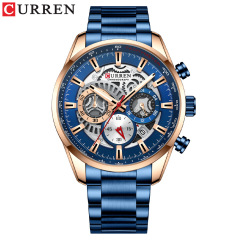 Curren/Carren 8391 Men's Quartz Steel Strap Watch, Calendar Men's Watch, Sports Casual Men's Watch