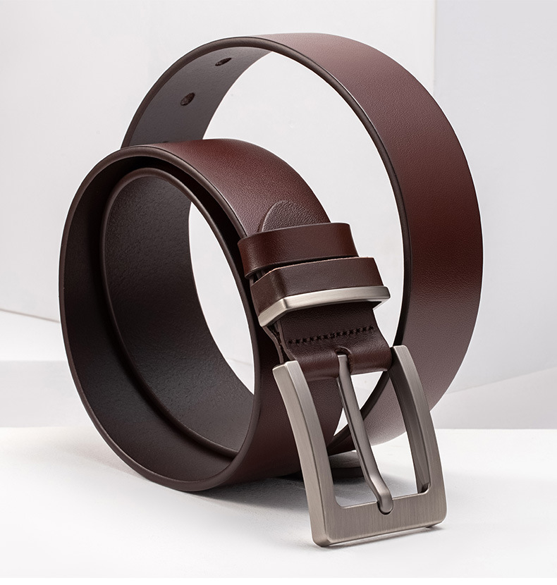 Premium first-layer cowhide men's belt, casual and versatile Korean-style jeans, genuine leather fashionable men's belt, high-end and authentic