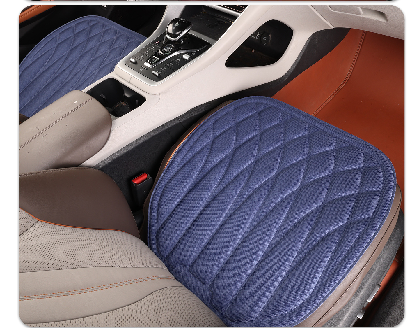 Exclusive for cross-border sales: 2026 new model seaweed fiber car seat cushion, universal for all seasons, no installation required, three-piece set, heat-pressed and integrated