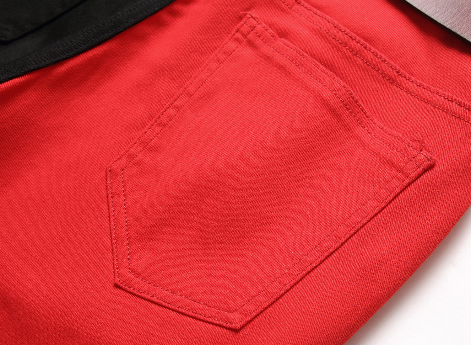 Men's High Quality Trendy Two Tone Spliced Jeans Slightly Elastic Denim_voghion.com