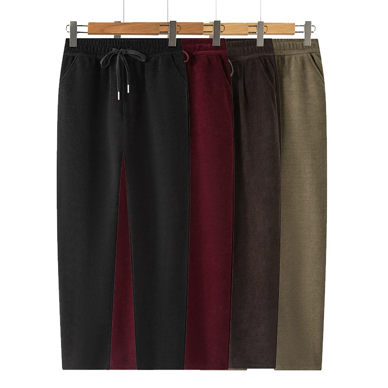 Новые осенне-зимние брюки 2025 года для женщин среднего и старшего возраста: с высокой талией, на шнурке, с узором под камень, объемным поясом, на флисовой подкладке, утолщенные, свободные, повседневные.