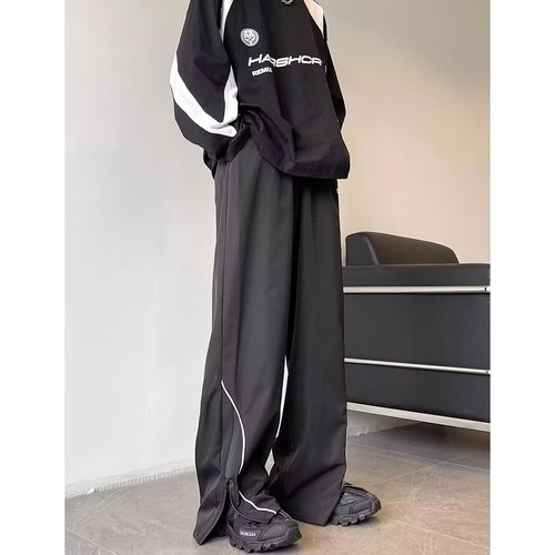 Men's Spring and Autumn 2025 Loose Casual Long Pants American Street Style Performance Wide Leg Sport Pants Trend