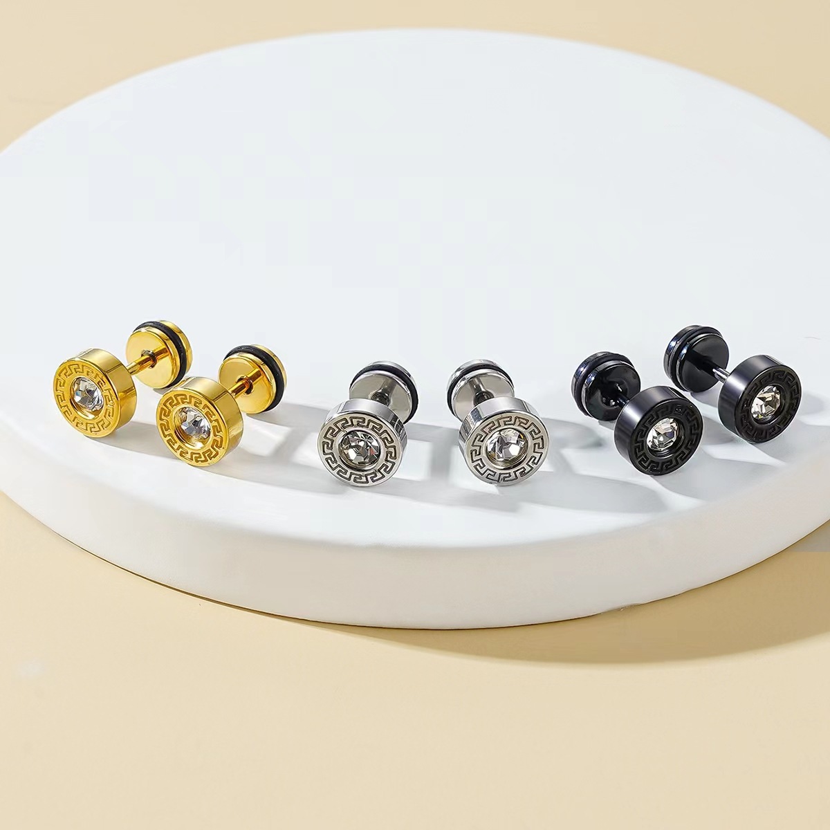 trend fashionable retro universal earrings stainless steel for men…
