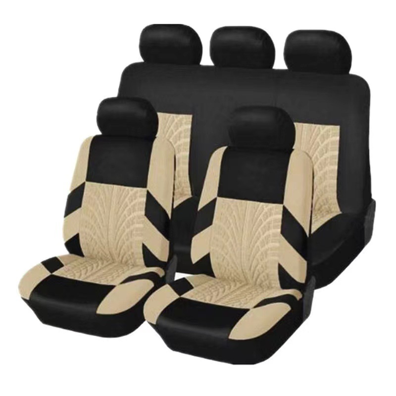 Cubierta de asiento de coche de comercio exterior transfronterizo cubierta de asiento universal de coche neumático en relieve 4mm 7mm esponja conjunto de 9 piezas