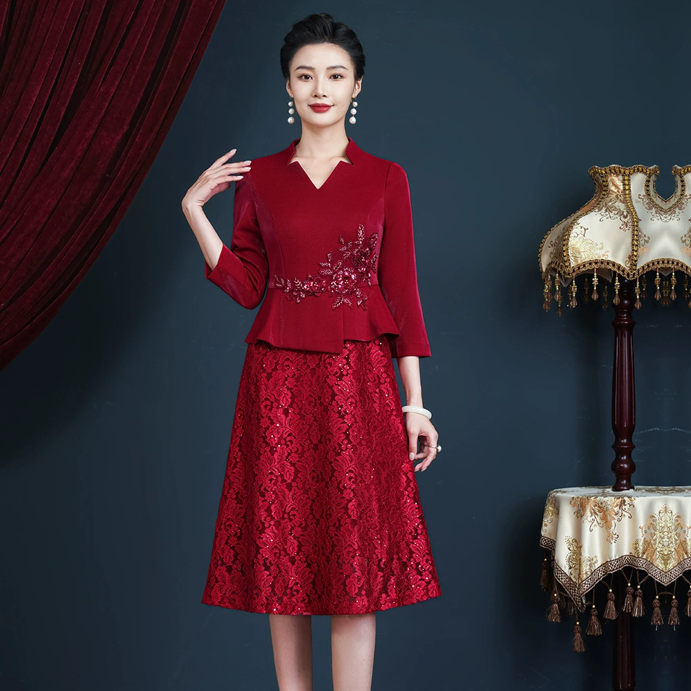 2024 осенний новый благородный темперамент свадебное платье свекровь