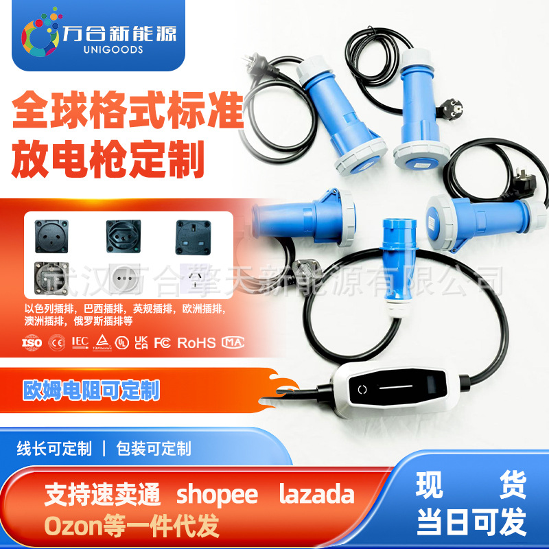 全球格式标准随车充欧美标枪头插头格式标准type2便携j1772旅充