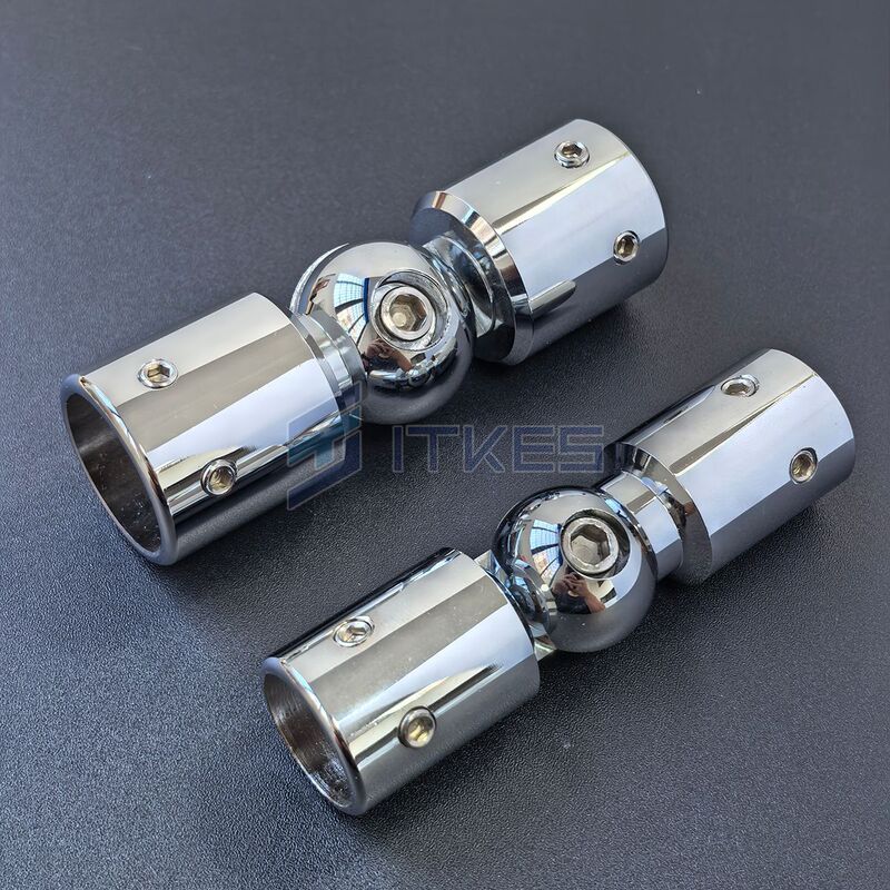 Zinc Alloy Round Tube Universal Connector, Shower Room Rod Universal Joint, 19/25mm Bathroom Corner Ball Joint