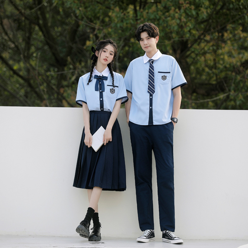 Class uniform suit college style summer students JK uniform junior high school students sixth grade chorus competition recitation costume