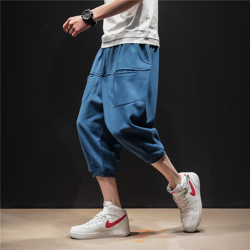 Pants Men's Loose Korean Fashionable Large Size Sweatpants Men's Spring and Summer Harlan Leg Casual Capri Pants