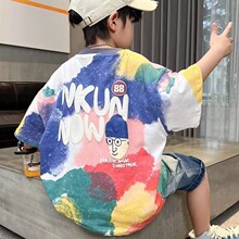 儿童男夏季套装韩版Polo衫2024新款网红薄款短袖衣服酷潮童两件套