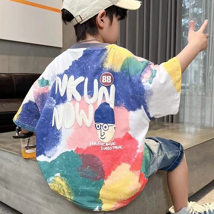 儿童男夏季套装韩版Polo衫2024新款网红薄款短袖衣服酷潮童两件套