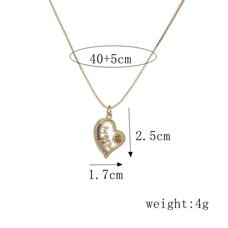 Fashion Micro-encrusted Zircon Star Mom Pendant Copper Necklace display picture 3