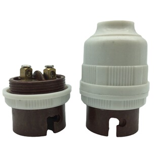 808 wrap bayonet chandelier head B22 suspension wire socket lamp holder Brown White hanging socket lamp head two-color socket lamp head