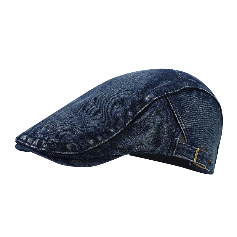 Otoño nuevo Denim sombrero delantero moda retro boina de ala corta de Europa y América calle lavada casquillo enarbolado moda image 7