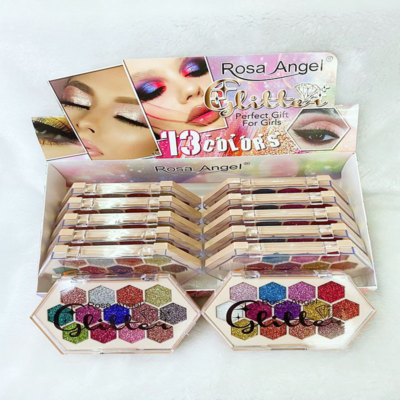 Nuevo Comercio exterior transfronterizo Rosa Ángel sombra de ojos placa lentejuelas brillo polvo maquillaje en stock al por mayor sombra de ojos