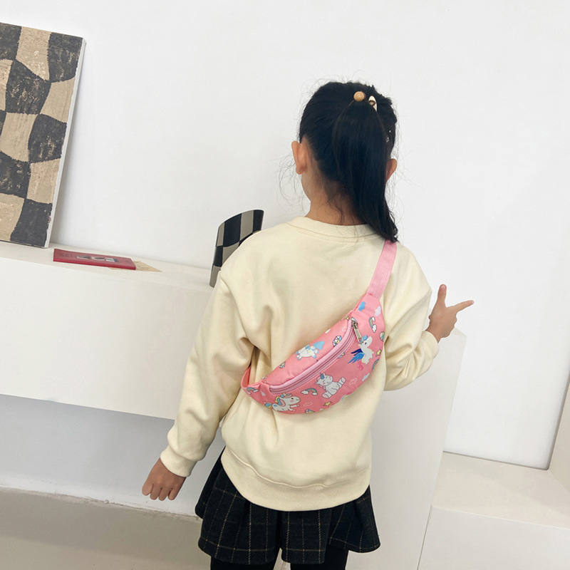 2022 New Fashion Nylon Children's Cartoon Unicorn Chest Bag Cute Student Unisex Shoulder Bag, Dragon Crossbody Bag