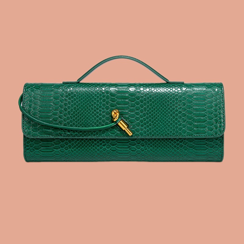 Horizontal Women's Hand-held Dinner Bag, Retro Stone Patterned Chinese Baguette Bag, Organ Versatile, Single Shoulder Slanted_voghion.com