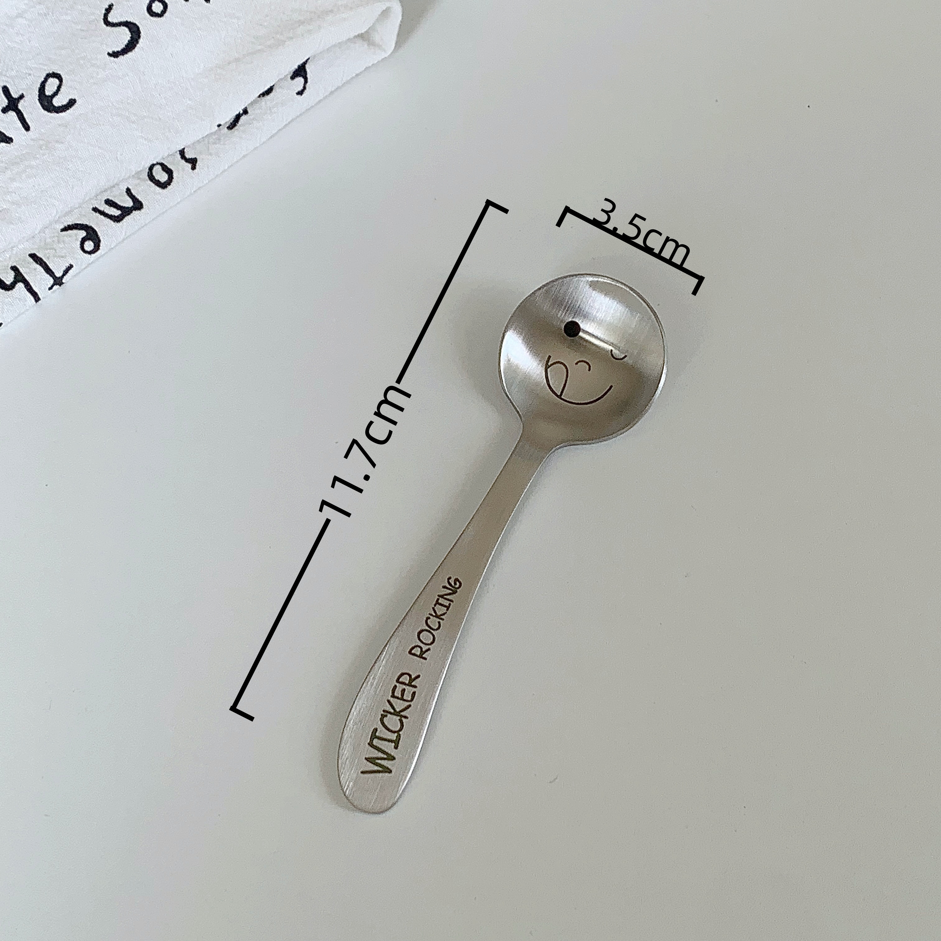 304 스테인레스 스틸 웃는 얼굴 작은 둥근 숟가락