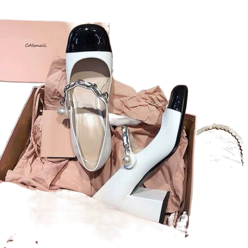 Высокие каблуки, летняя цепочка, обувь, стиль Chanel