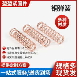 厂家供应铜弹簧圆柱压簧黄铜铜线开关电器电子弹簧