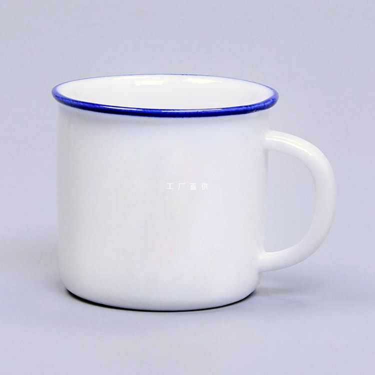 A5L懷舊茶杯語錄杯迷你復古陶瓷馬克杯一口白酒杯仿搪瓷杯logo