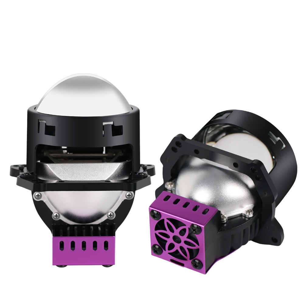 Faros de lente grande LED de doble disparo directo, controladores integrados, lejanos y cercanos, faros de coche de alta translusión de doble luz de 2,5 pulgadas