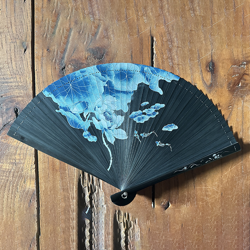 Grúa de estilo chino completo ventilador de bambú talla hueco estilo antiguo ventilador al por mayor han Ropa danza ventilador de mano grúa regalo ventilador