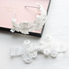 Summer children's white hair accessory, headband from pearl for early age, 2021 collection, floral print