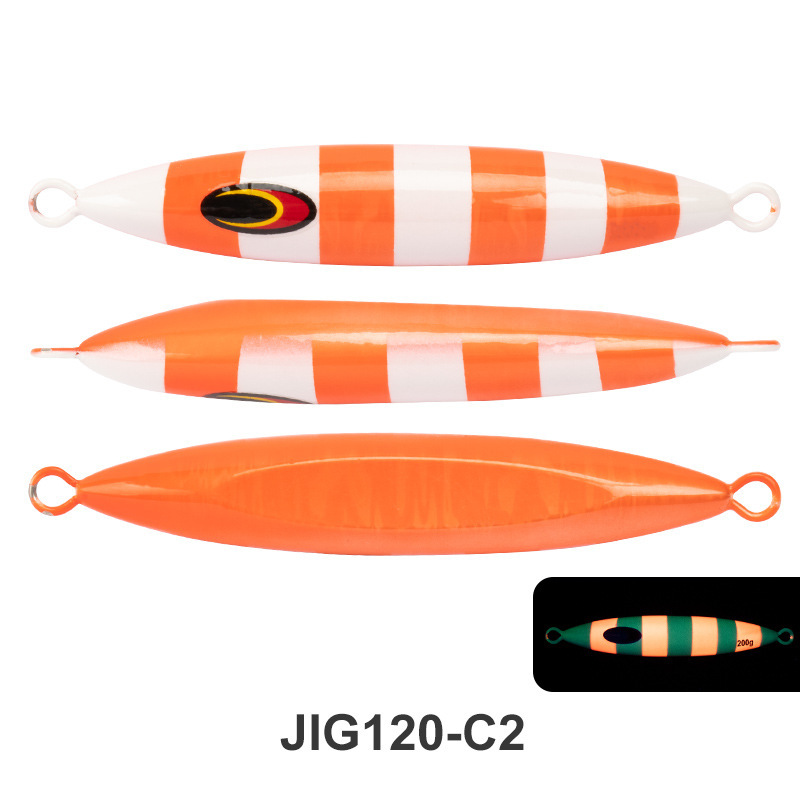 深海のゆっくりと鉄の板の鉛の魚の路亜餌の大きい重さの船は海を釣って速く夜の光の鉛の餌の200-600gを沈みます。|undefined