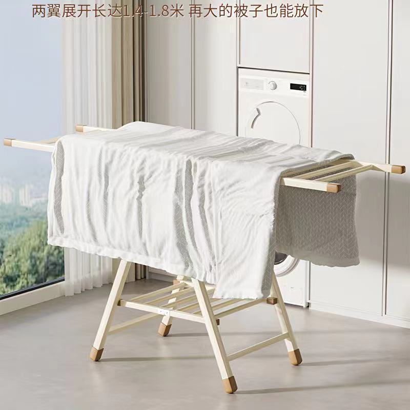可折叠晾衣架台落地家用卧室碳钢晒衣架多凉晒挂衣杆晒被子|undefined