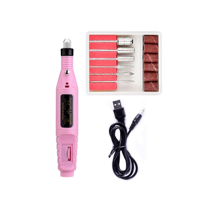 Máquina de pulido de uñas portátil USB tipo pluma herramienta de uñas eléctrica removedor de esmalte de uñas removedor de piel muerta transfronteriza