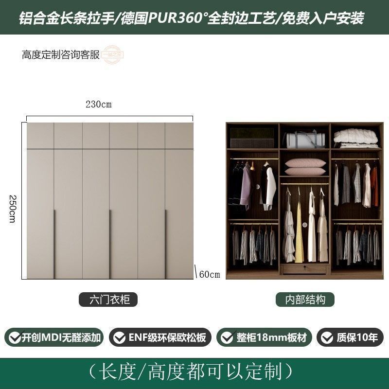 Jihuiyuan ENF 無垢材ワードローブホームベッドルームライト高級ヨーロッパパインボードキャビネット 8 ドア大型ワードローブ新しいミニマリストスタイル|undefined