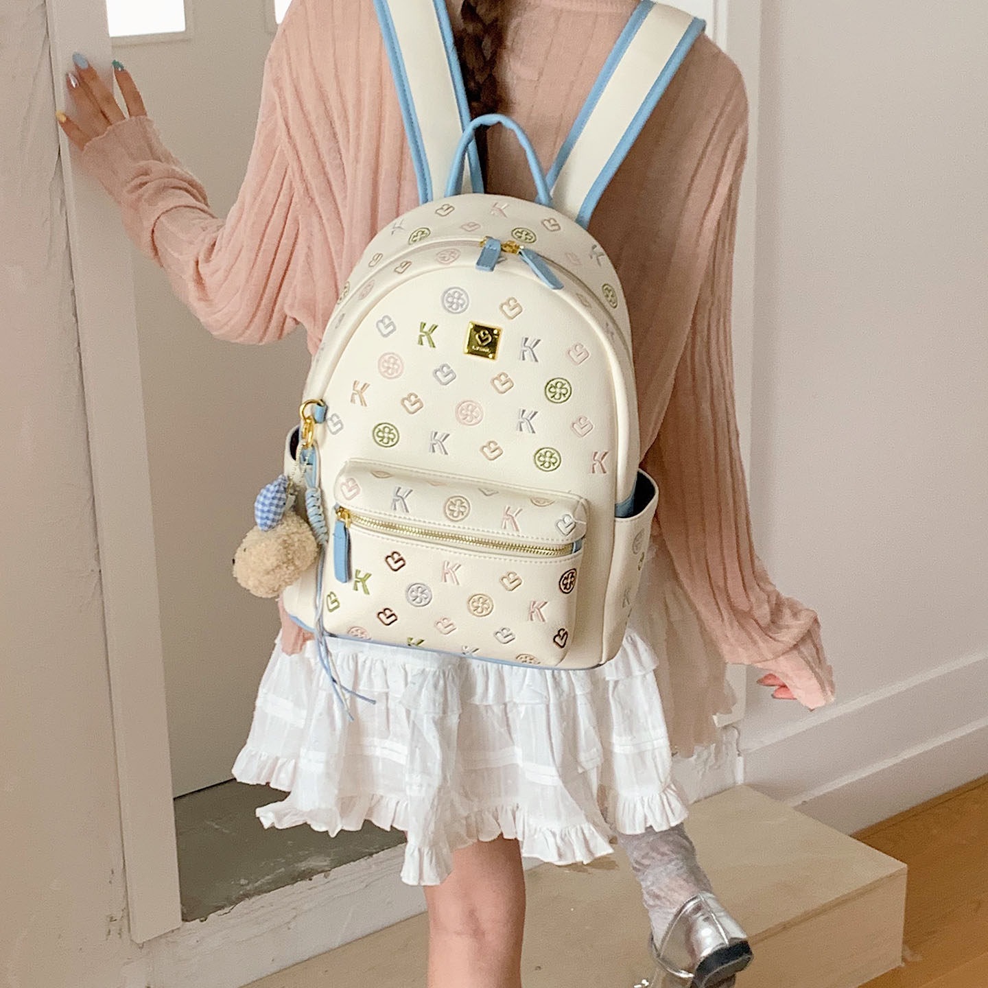 College style verano diseño de mujer impresión mochila de viaje nueva mochila 2026 nicho popular gran capacidad sensación de mochila