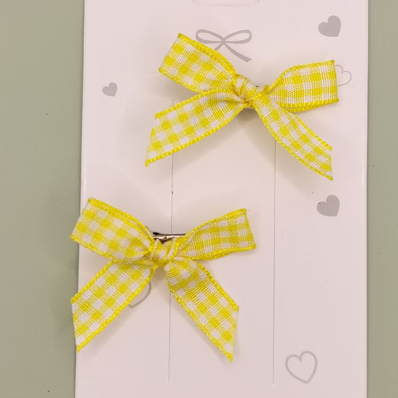 4CM 격자 무늬 노란색 1개