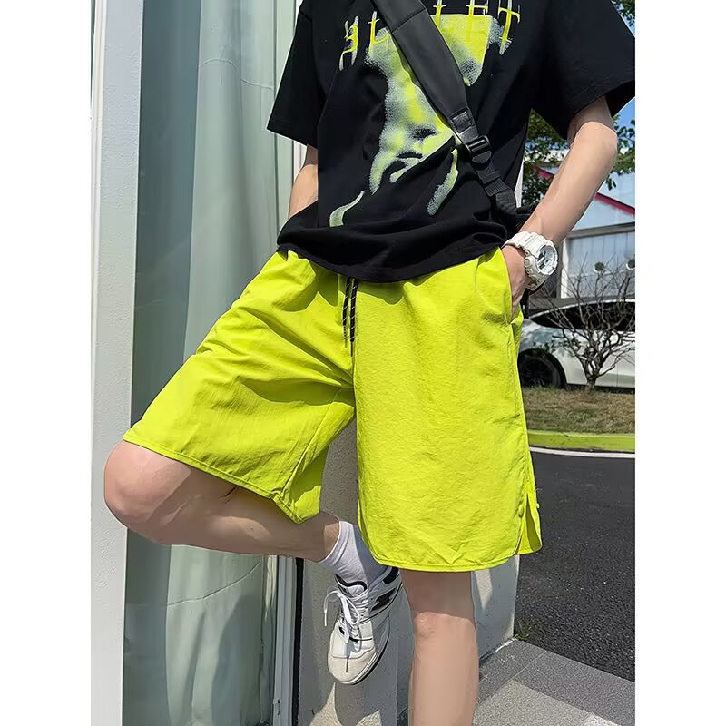 Dopamine Quick-Drying Casual Shorts Men's 2025 Summer Side-Breasted Cargo Shorts Sports Casual Beach Pants