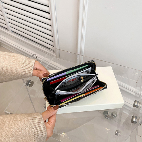  cross-border long marble wallet women's wallet simple card holder hand-held long zipper coin purse trendy