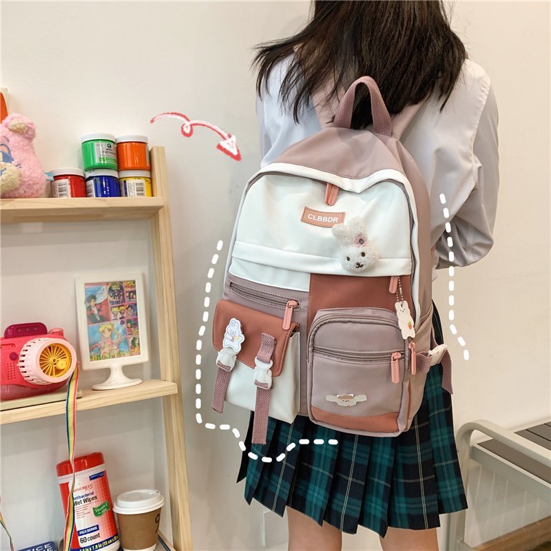 Insかばん女子韓国版学生ランドセル流行日系かわいいバックパック女子中学校小学生キャンパスかばん|undefined